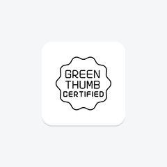 Green Thumb Certified, vector, pixel perfect, illustrator file