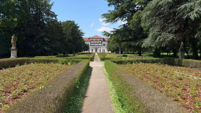 the avenue of roses inside the park of Palazzo Arese Borromeo in Cesano Maderno