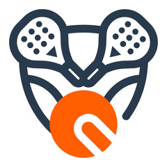 Padel Club Logo with Two Rackets and Ball