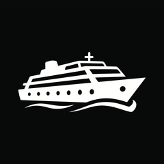Obraz premium A sleek, simplified cruise ship icon featuring clean lines and minimal detail