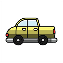 Colored Pickup Truck Illustration