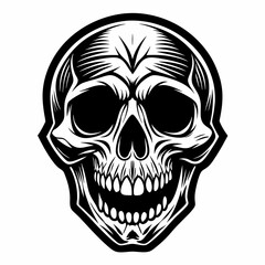 skull on black background