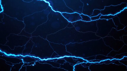 Abstract dark blue lightning strike background