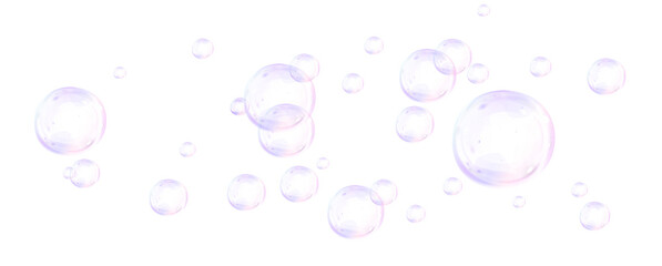 Dreamy Floating Bubbles — Pink and Purple Pastel Spheres Overlay PNG Soft Light and Aethereal...