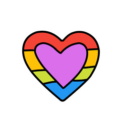rainbow heart vector icon