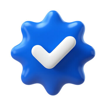 recommend clip art: 3d render of a blue check mark badge isolated on transparent background