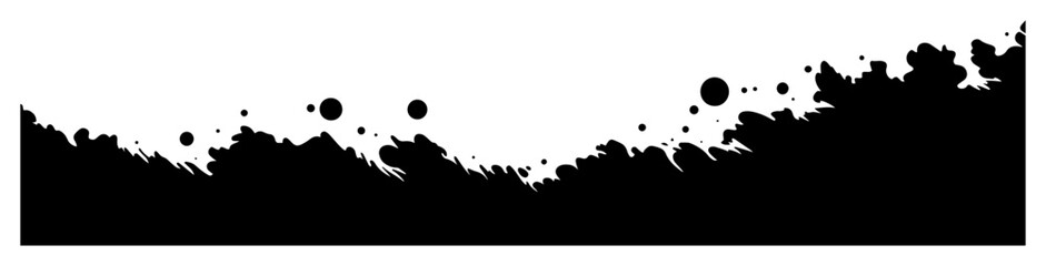 grunge paint splash border silhouette shape bold outline vector