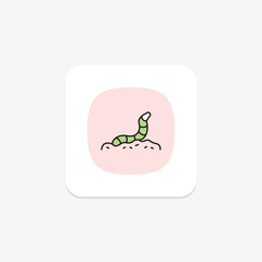 Worm In Soil, vector, pixel perfect, illustrator file