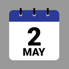 May 2 - Daily Calendar Icon - White Background