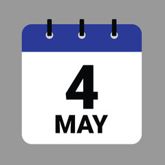 May 4 - Daily Calendar Icon - White Background
