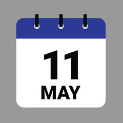 May 11 - Daily Calendar Icon - White Background