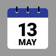 May 13 - Daily Calendar Icon - White Background