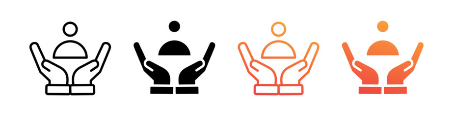 Human Resources Multi Style Icon Set Vector 