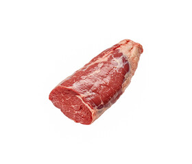 Fototapeta premium Raw leg beef isolated on white background.
