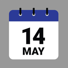May 14 - Daily Calendar Icon - White Background