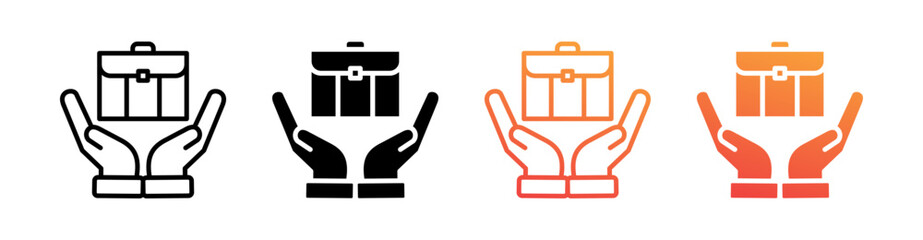 Employment Multi Style Icon Set Vector 