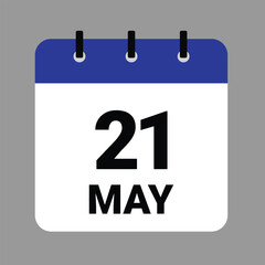 May 21 - Daily Calendar Icon - White Background