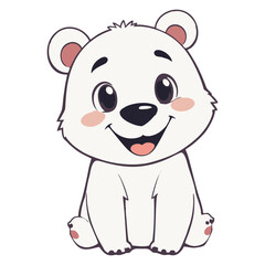 Happy Polar Bear Cartoon – Cute and Cozy Arctic Clip Art for Educational Use