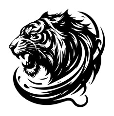 roaring tiger in dynamic motion – wild predator vector illustration