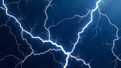 Electrifying Celestial Display: Dramatic and vibrant image capturing the intense power of a lightning storm, with striking bolts illuminating the moody sky.