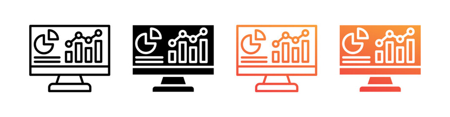 Business Analytics Multi Style Icon Set Vector 