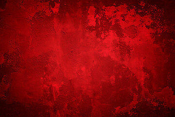 Fototapeta premium Red brush grunge on the wall Background