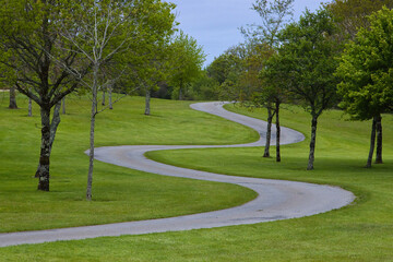 long winding path in the park