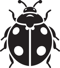 Minimalist Ladybug Silhouette Vector with Eight White Spots – Insect Illustration