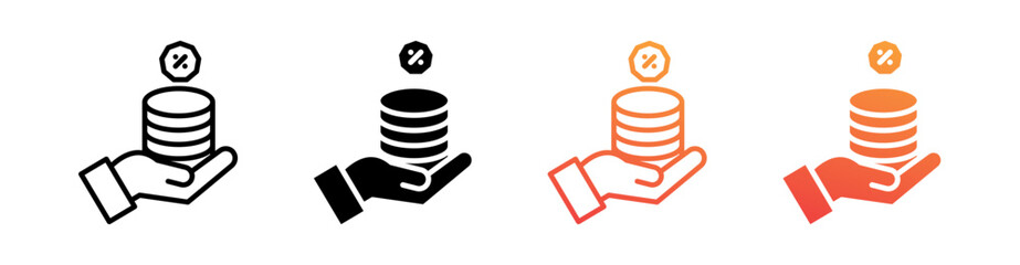 Commission Multi Style Icon Set Vector 