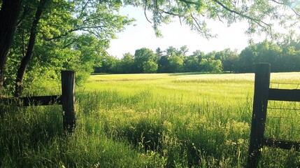 wooden fence in the field