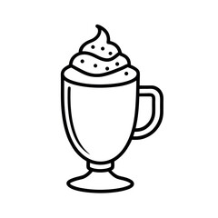 Obraz premium Eggnog Drink Outline Vector Art