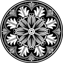 black and white mandala