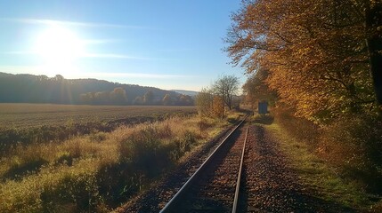 railway in the autumn