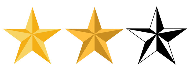 Star vector icon symbol designed in filled, outline, line and stroke style. Concept for star rating, feedback, bookmark, customer review, quality, marking. Isolated vector illustration.	