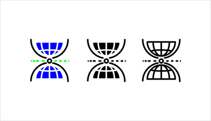 Obraz premium Multiverse icon. Worlds positioned parallel to each other. Outline style. Isolate on white background. 