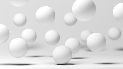 White spheres. 3d illustration.