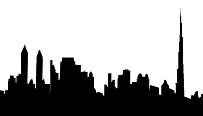 Fototapeta premium UAE Skyline Silhouette Iconic Cityscape of Modern Architecture in 2025
