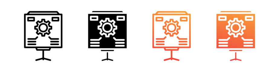 Presentation Multi Style Icon Set Vector 