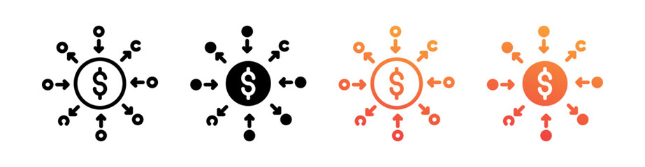 Cost Multi Style Icon Set Vector 