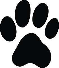 Black dog paw print vector illustration for pet animal lovers and veterinary clinic design resources image