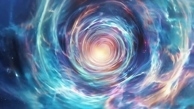 Abstract background of a glowing interstellar wormhole portal