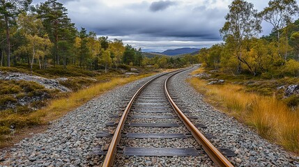 railway in the autumn