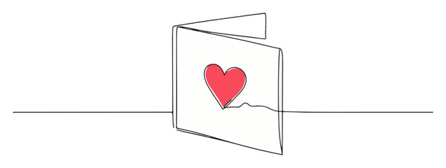 folded card with heart – romantic greeting vector