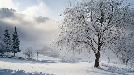 winter landscape with trees