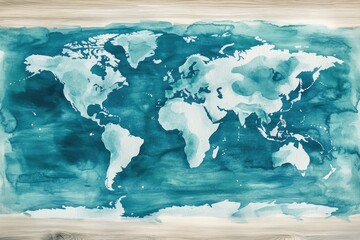 Fototapeta premium Watercolor World Map