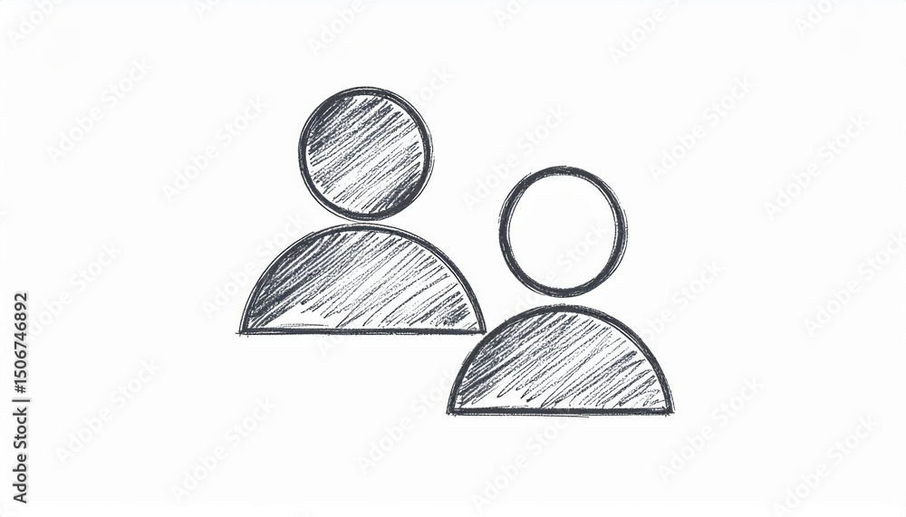 Poster captivating drawing of three individuals, a visual exploration of human connection and group dynamic