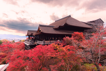 The most beautiful viewpoint of Kiyomizu-dera is a popular tourist destination in Kyoto, Japan.