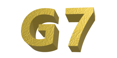 G7、金色の立体のロゴ、3D制作