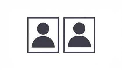 Two people icon, a symbol of connection, communication, and teamwork in digital spaces