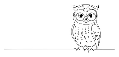 realistic owl line sketch vector hand drawn